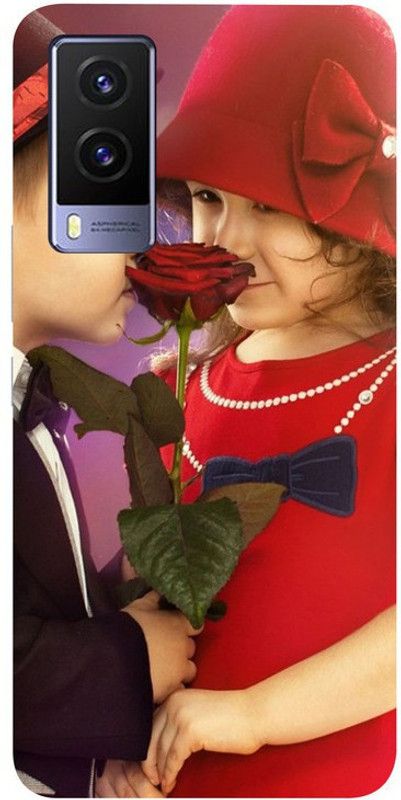 Skyhawk Back Cover for Vivo V21E Little Boy and Girl in Love  (Multicolor, Waterproof, Silicon, Pack of: 1)