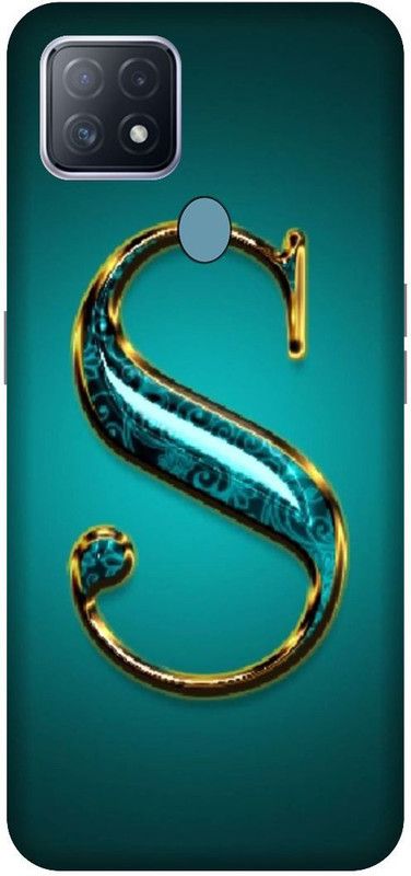 VS PRINT LINK Back Cover for OPPO A15 , CPH2185 ,S letter,S name S word , Printed Back Cover  (Green, Hard Case, Pack of: 1)