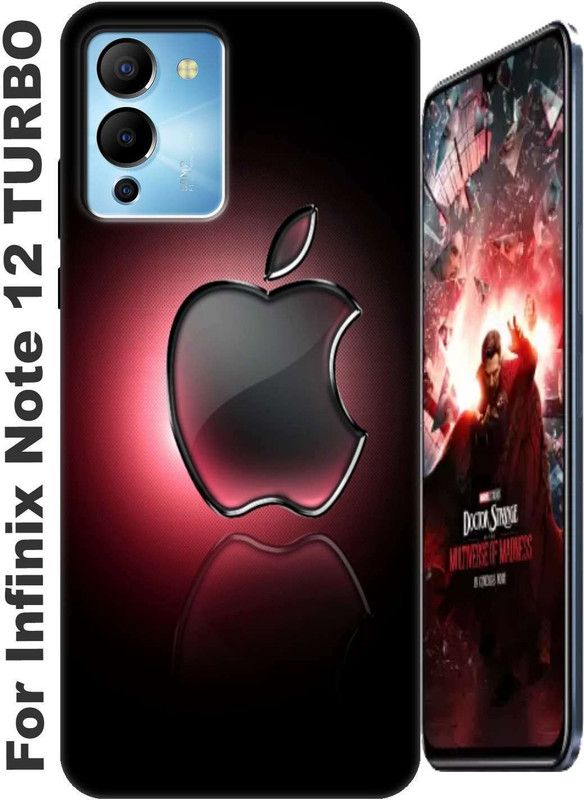 Rockerspot Back Cover for Infinix Note 12 Turbo  (Red, Black, Anti-radiation, Silicon, Pack of: 1)
