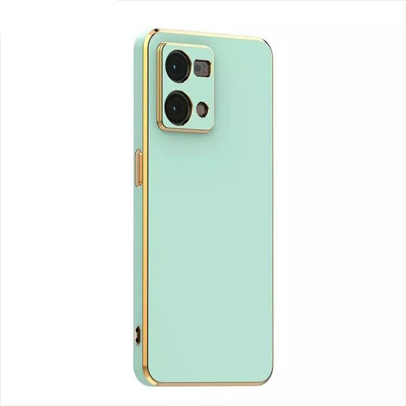 Casely Back Cover for Oppo F21 Pro 4G |Gold Plated Frame Slim Shockproof | Soft TPU  (Green, Flexible, Pack of: 1)