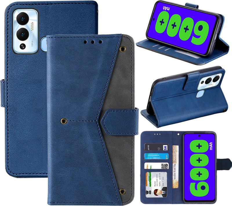 Autofocus Flip Cover for Infinix Hot 12 Play  (Blue, Camera Bump Protector, Pack of: 1)