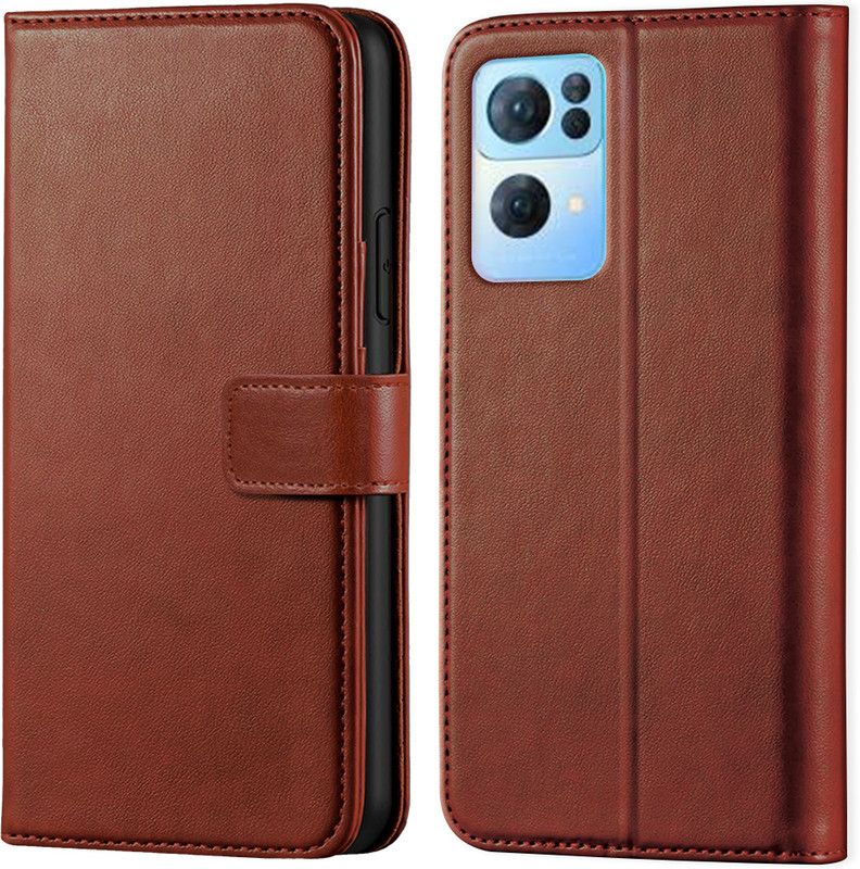 Dgeot Flip Cover for Oppo Reno 7 Pro 5G  (Brown)