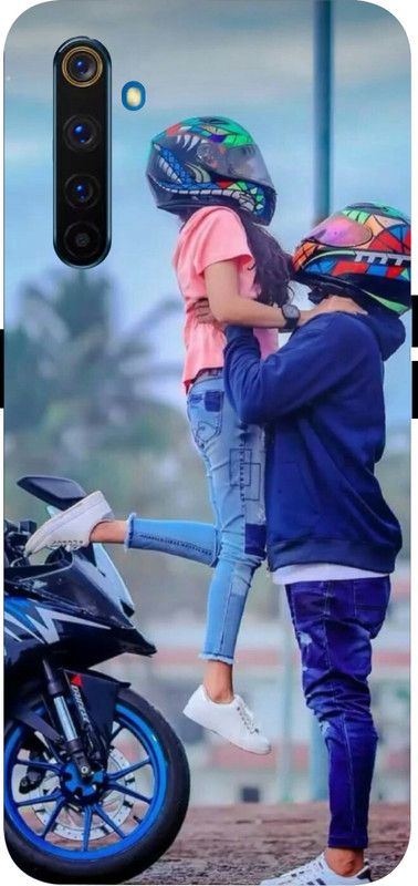 BUSINESS BUSTLE Back Cover for REALME 6 PRO ( Love Couple, Bike )  (Multicolor, Hard Case)