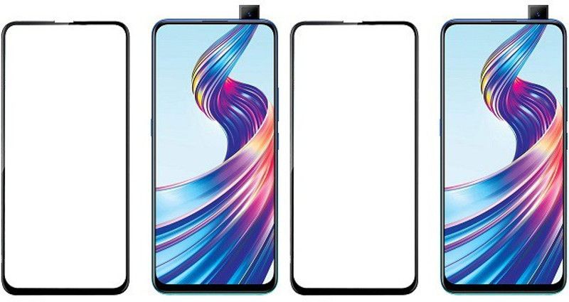HOBBYTRONICS Edge To Edge Tempered Glass for Vivo V15, Vivo Z5X, Realme X, OPPO K3  (Pack of 2)