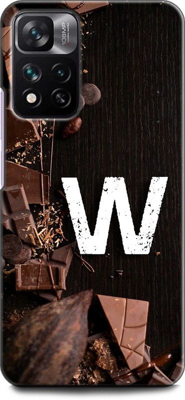 KEYCENT Back Cover for Xiaomi 11i 5G W, W LETTER, W NAME, CHOCOLATE , BROWN, ALPHABET  (Multicolor, Shock Proof, Pack of: 1)