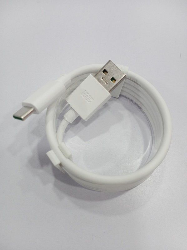SAIQA USB Type C Cable 6.5 A 1.00194999999997 m Copper Braiding 18 watt fast charger  (Compatible with data cable fast charging, White, One Cable)