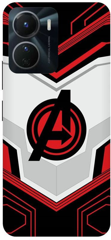COVERJET Back Cover for VIVO Y16-AVENGERS- LOGO- DESIGN- EMBLEM  (Red, Hard Case, Pack of: 1)