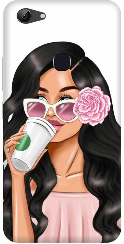 FRONK Back Cover for vivo Y81, vivo 1803 GIRL, CUTE, GIRL, LOVELY, GIRL, ANIME, LOVE  (White, Hard Case, Pack of: 1)