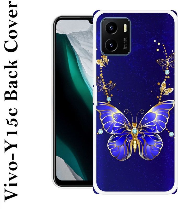 redfly Back Cover for Vivo Y15c  (Blue, Grip Case, Silicon, Pack of: 1)