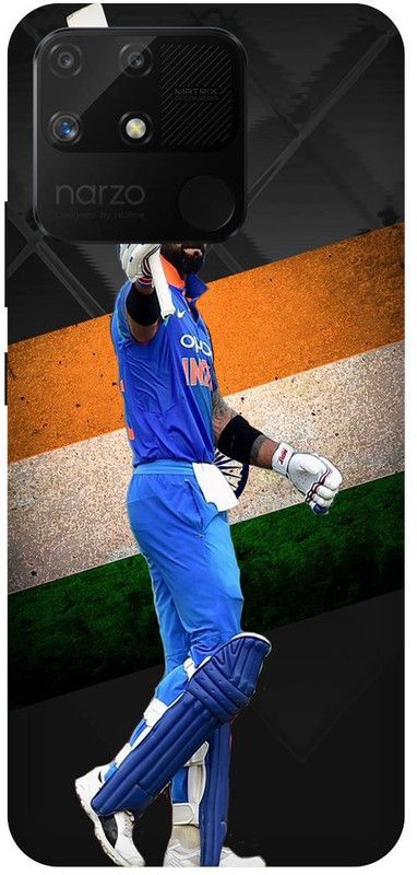 Bluvver Back Cover for Realme Narzo 50A, RMX3430, Printed Virat Kohli Back Cover  (Multicolor, Hard Case, Pack of: 1)