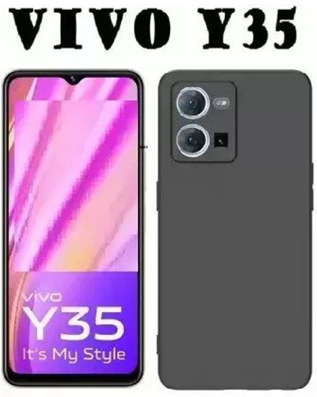 BRENZZ Back Cover for vivo Y35, vivo Y35 Back Cover  (Black, Shock Proof, Pack of: 1)