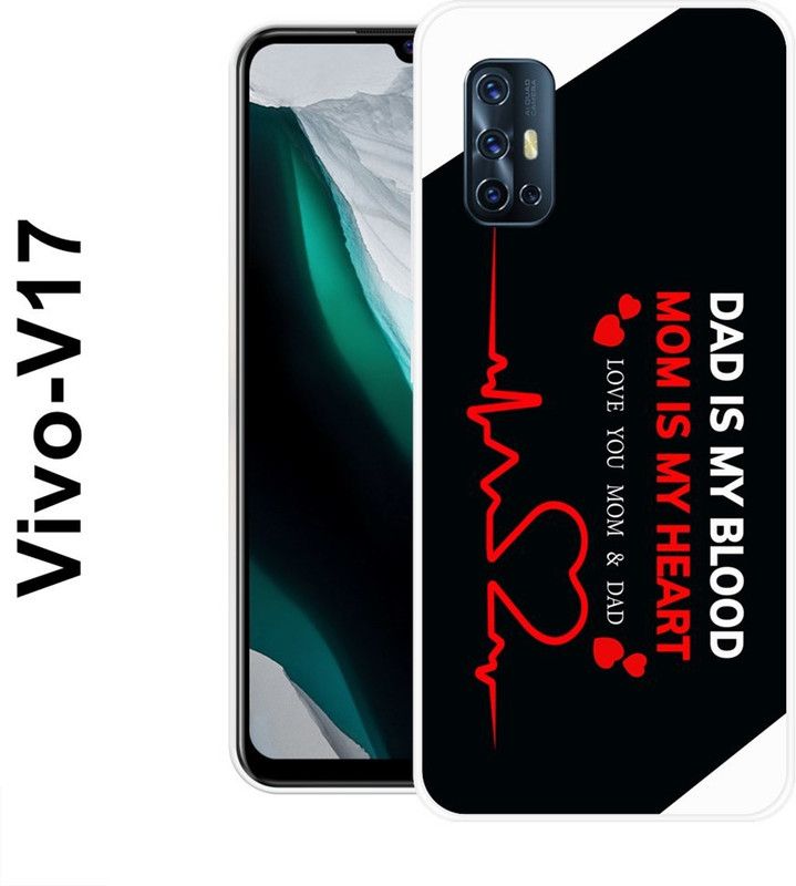BAGRA Back Cover for Vivo V17  (Black, White, Silicon)