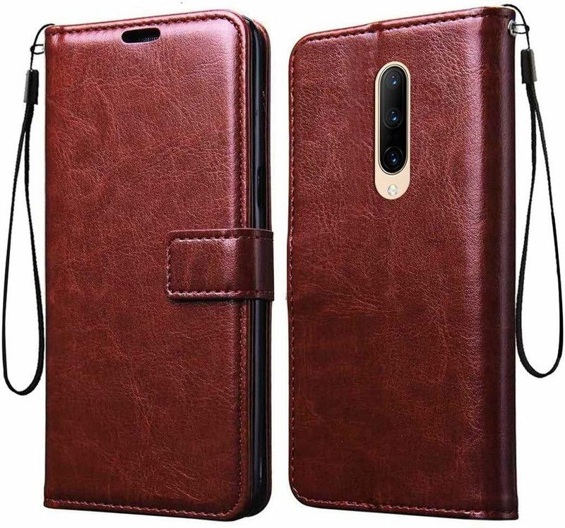 COVERNEW Flip Cover for OnePlus 7 Pro  (Brown, Dual Protection, Pack of: 1)