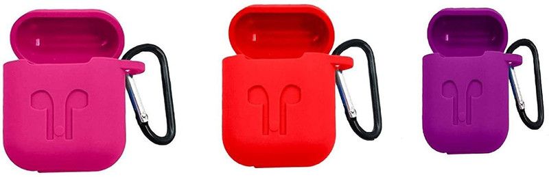 MobileMantra Leather Zipper Headphone Case  (Red+Pink+Purple)