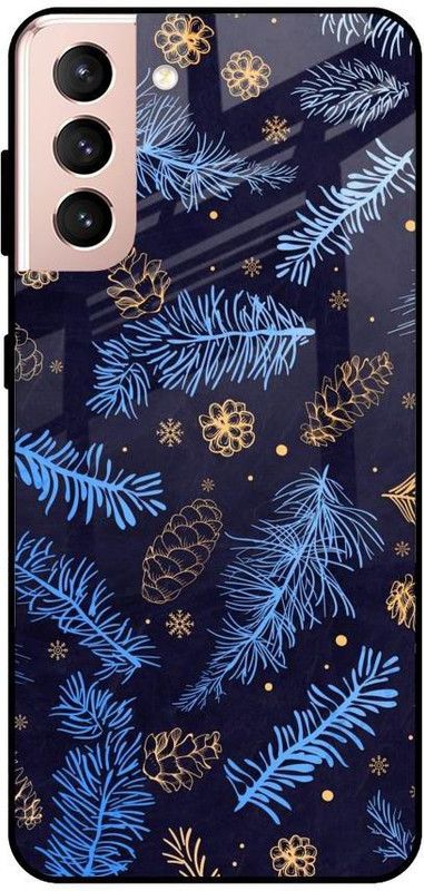 QRIOH Glass Back Cover for Samsung Galaxy S21  (Multicolor, Grip Case, Silicon, Pack of: 1)