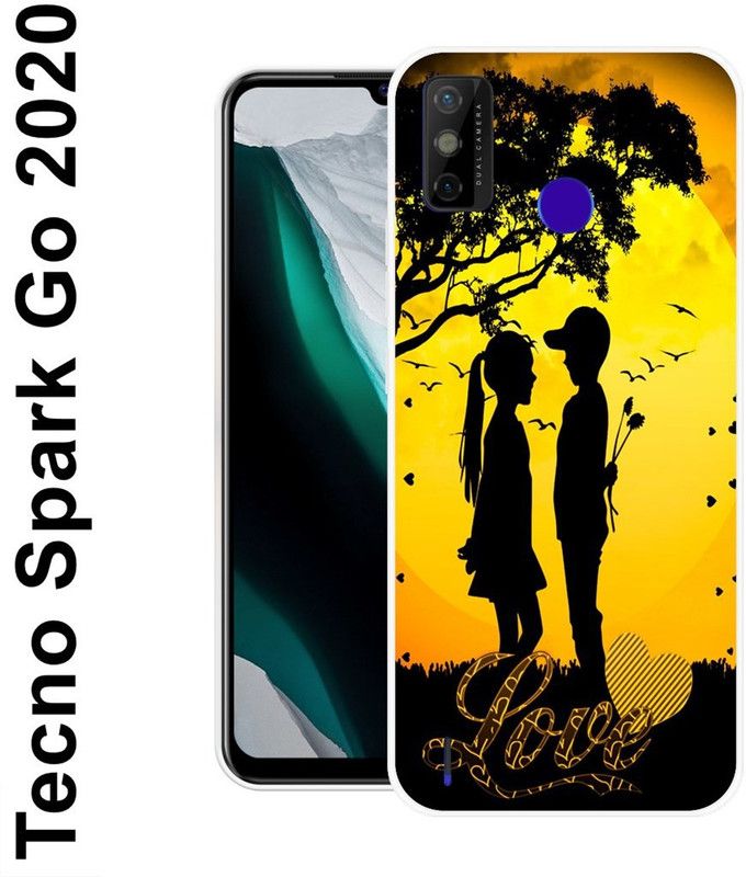 KLC Back Cover for Tecno Spark Go 2020, Tecno Spark 6 Go, Tecno Spark Go 2021  (Black, Yellow, Grip Case, Silicon)