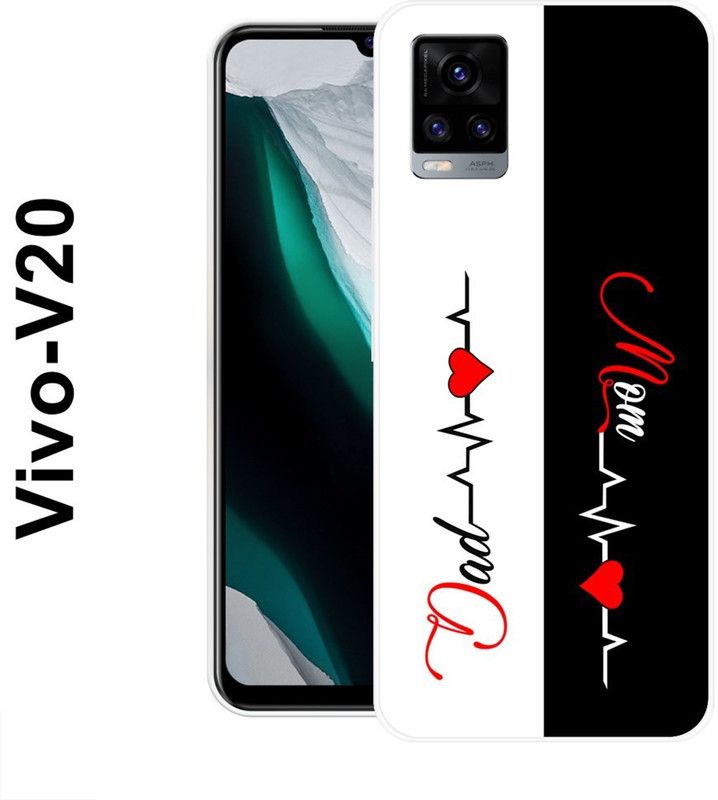 REALKING Back Cover for Vivo V20  (White, Black, Grip Case, Silicon)
