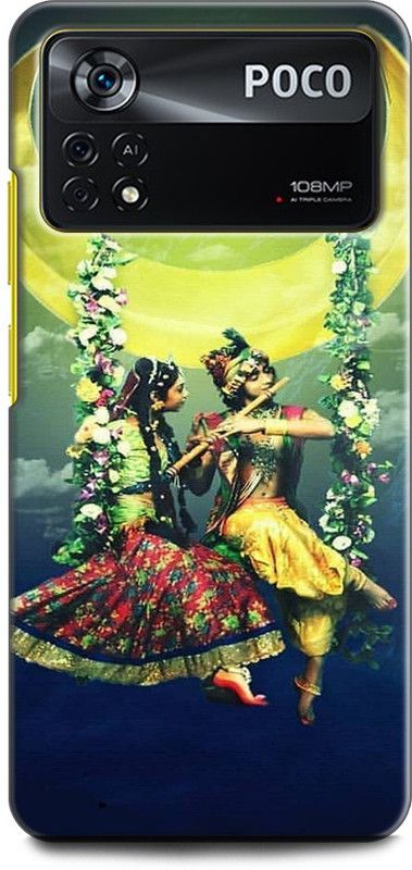 INDICRAFT Back Cover for POCO X4 Pro 5G RADHA KRISHNA, LORD, KANHIYA, KRISHANJI, GOD  (Multicolor, Shock Proof, Pack of: 1)