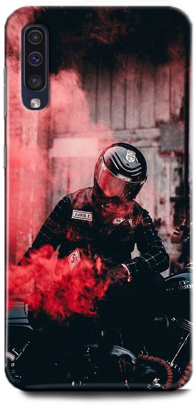 WallCraft Back Cover for Samsung Galaxy A50 BIKE, BIKE LOVER, SUPERBIKE, BIKE RACER, RED  (Multicolor, Dual Protection, Pack of: 1)