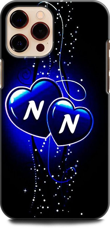 WallCraft Back Cover for APPLE iPhone 12 Pro N N, N LOVES N, N NAME, LETTER, ALPHABET, NN LOVE, HART, BLUE  (Multicolor, Dual Protection)