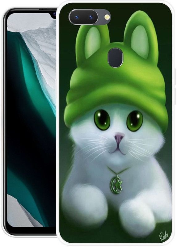 KLC Back Cover for Realme 2, Oppo A5  (Green, White, Grip Case, Silicon)
