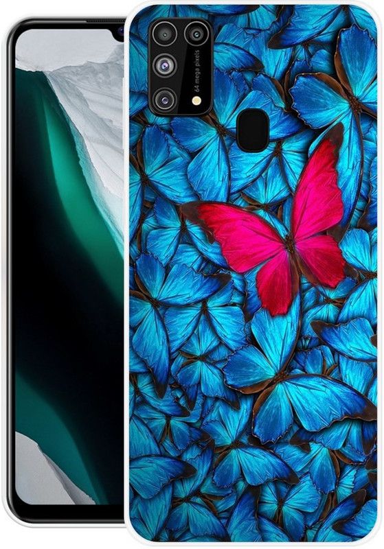 NEVYZAP Back Cover for Samsung Galaxy M31  (Blue, Pink, Grip Case, Silicon, Pack of: 1)