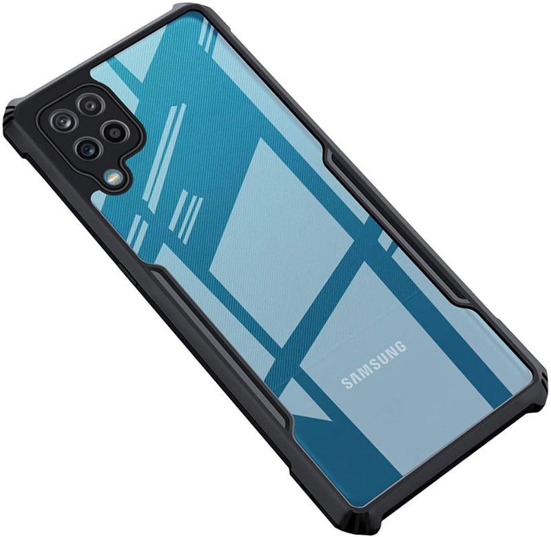 Phone Back Cover Flip Cover for Samsung F22, Galaxy F22  (Black, Transparent, Grip Case, Pack of: 1)
