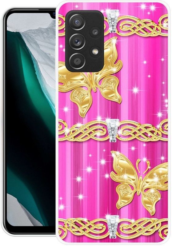 BLUEZAP Back Cover for Samsung Galaxy A52s 5G  (Pink, Gold, Grip Case, Silicon, Pack of: 1)