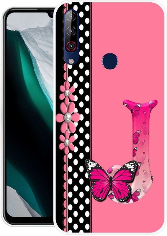 BLUEBUG Back Cover for LG W30 Pro  (Pink, Black, Grip Case, Silicon, Pack of: 1)