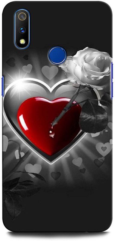 INTELLIZE Back Cover for Realme 3 RMX1825 HEART, ROSE, LOVE, FLOWER, COUPLE LOVE  (Multicolor, Hard Case, Pack of: 1)