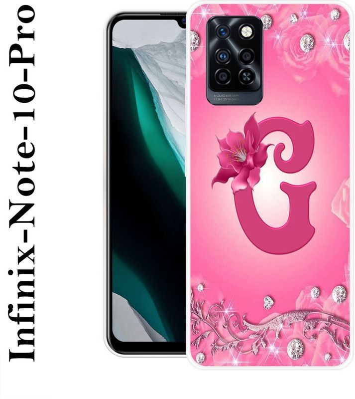 KUDI Back Cover for Infinix Note 10 Pro  (Pink, Silver, Grip Case, Silicon)