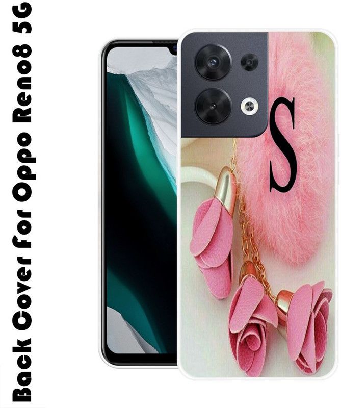 INDIALAND Back Cover for Oppo Reno8 5G  (Pink, Beige, Grip Case, Silicon, Pack of: 1)