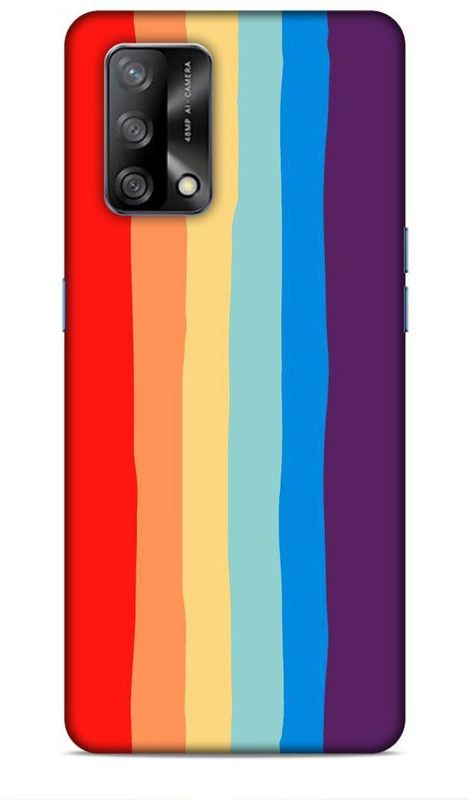 SmashItUp Back Cover for Oppo F19 Rainbow / Multicolour / Pattern / Red  (Multicolor, Hard Case)