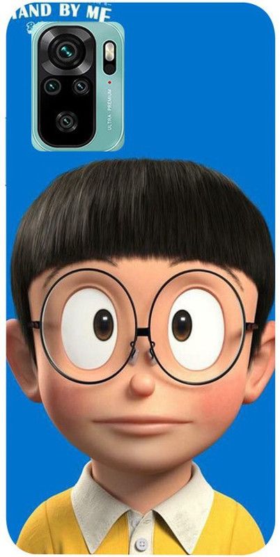 Golden Mask Back Cover for Redmi Note 10 Nobita With Blue Background  (Multicolor, Waterproof, Silicon, Pack of: 1)