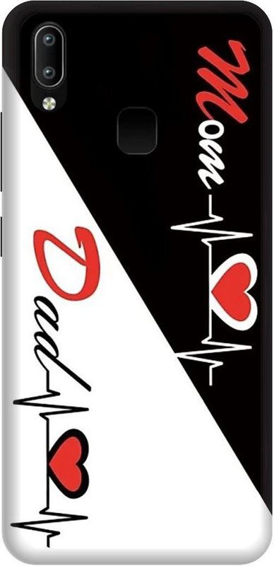UMPRINT Back Cover for Vivo Y95 Mom Dad, Printed  (Multicolor, Shock Proof, Pack of: 1)
