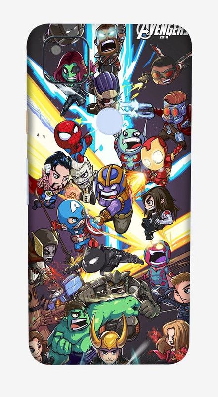 BUGGU Google Pixel 4a Mobile Skin  (Ultra Super Avengers Team Skin With High Matte Finish.)