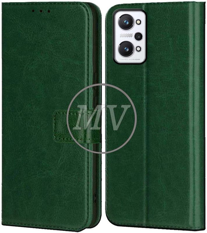 MV Back Cover for Realme GT Neo 3T  (Green, Cases with Holder, Pack of: 1)