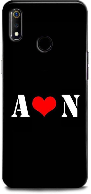 Afterglow Back Cover for Realme 3i A N, A LOVES N, NAME, LETTER, ALPHABET, AN LOVE, HART  (Multicolor, Shock Proof, Pack of: 1)