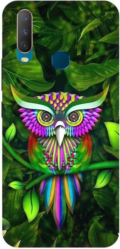 DIKRO Back Cover for vivo Y12, 1904, WEED, STONER, ART, LEAF, TRIPPY, GIRL, PIN, OF, ART  (Green, Hard Case, Pack of: 1)