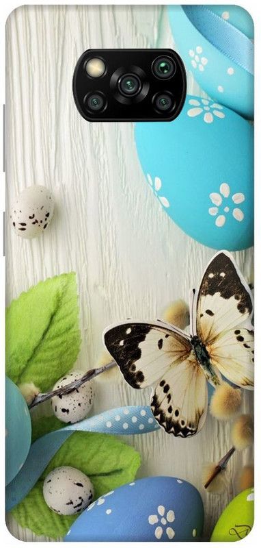 UMPRINT Back Cover for Poco X3/MZB9965IN Butterfly, Abstarct Printed Back Cover  (Multicolor, Hard Case, Pack of: 1)