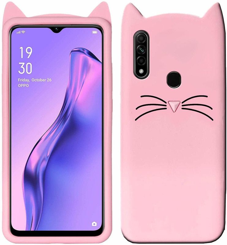 Reflect Back Cover for Oppo A31Shock Proof, Cat Kitty Mobile Back Cover Girl's Case Cover  (Pink, 3D Case, Pack of: 1)