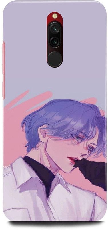 FRONK Back Cover for Redmi 8, M1908C3II, LANGA, HASEGAWA, BTS, SINGER  (Beige, Hard Case, Pack of: 1)