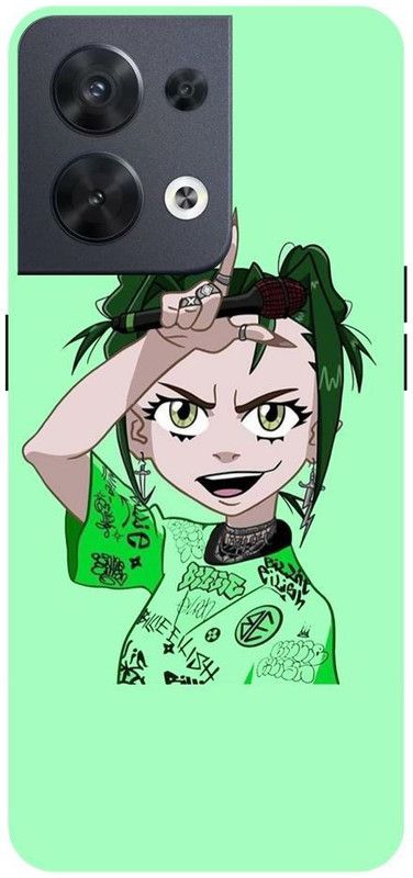 Wall Art Back Cover for OPPO RENO 8 (5G) Anime, billie, Cartoon Printed  (Multicolor, Dual Protection, Pack of: 1)