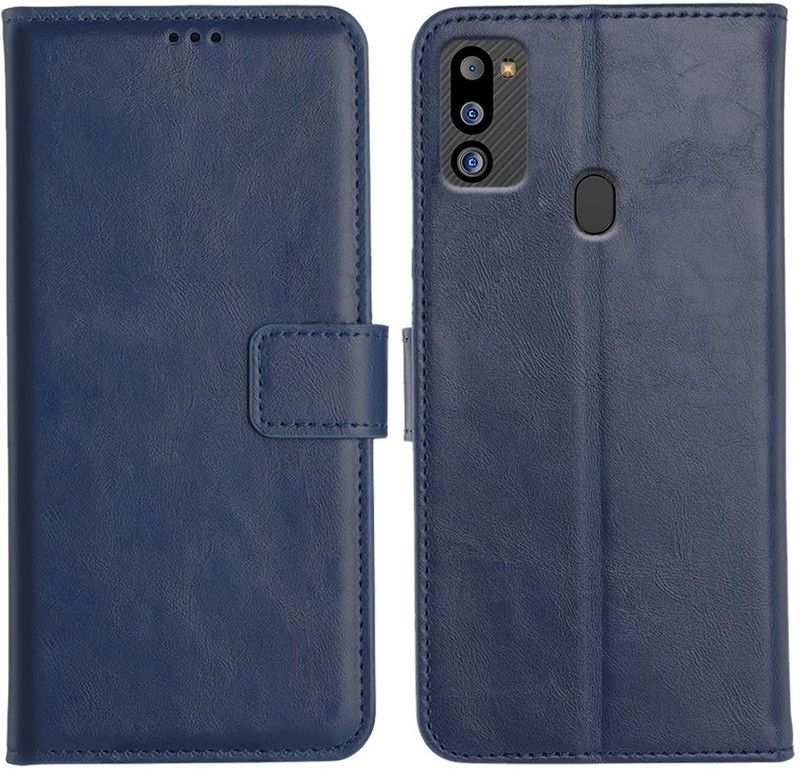 Orosky Flip Cover for Samsung Galaxy M21 2021  (Blue, Dual Protection)