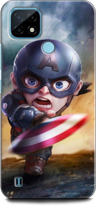 INDICRAFT Back Cover for Realme C21Y, RMX3261 CAPTAIN AMERICA, AVENGER, SHIELD, COMICS, MARVEL  (Multicolor, Dual Protection, Pack of: 1)