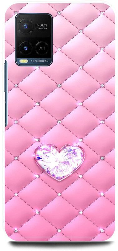 play fast Back Cover for Vivo Y33T, V2146 HEART, PINK, HEART, DIAMOND, LOVE, COUPLE  (Pink, Hard Case, Pack of: 1)