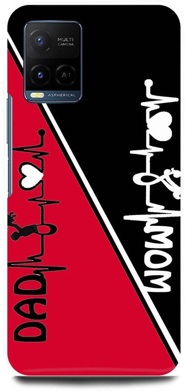 play fast Back Cover for Vivo Y33T, V2146 MOM, DAD, MOTHER, FATHER, LOVE  (Red, Hard Case, Pack of: 1)