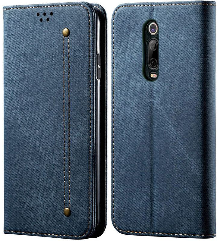 Pure Color Wallet Case Cover for Redmi K20 / Redmi K20 Pro  (Blue, Magnetic Case)