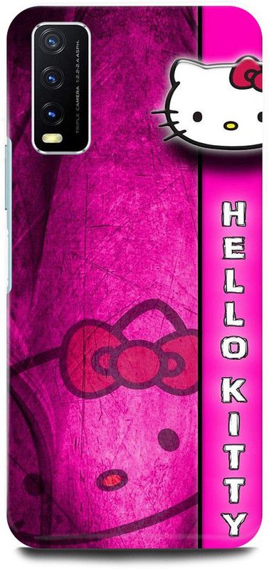 play fast Back Cover for Vivo Y20i, V2027 HELLO, KITTY, BACK, COVER  (Pink, Hard Case, Pack of: 1)