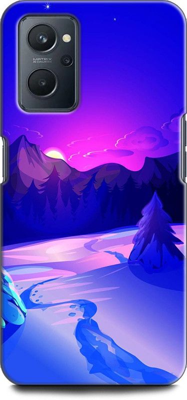 INDICRAFT Back Cover for OPPO K10, CPH2373 WINTER NIGHT, NATURE, SNOW, SUN RISE, PAINTING  (Multicolor, Shock Proof, Pack of: 1)